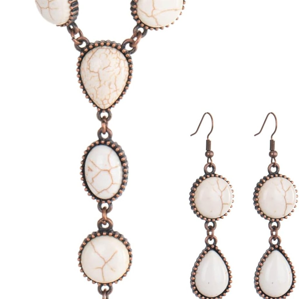 Rustic Couture's Western Necklace Earrings Jewelry Set For Women